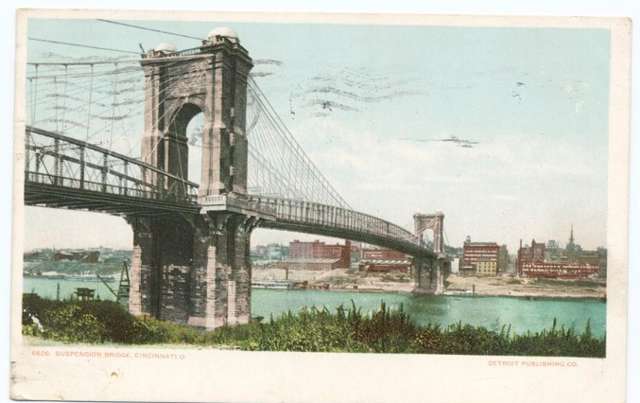 Roebling Suspension Bridge, About 1900